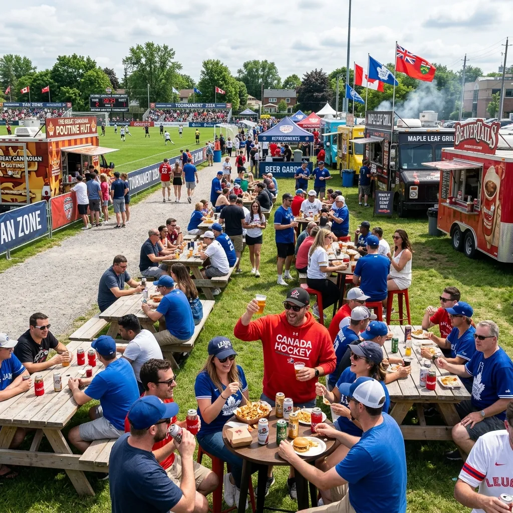 Sports fan zone with food and drinks